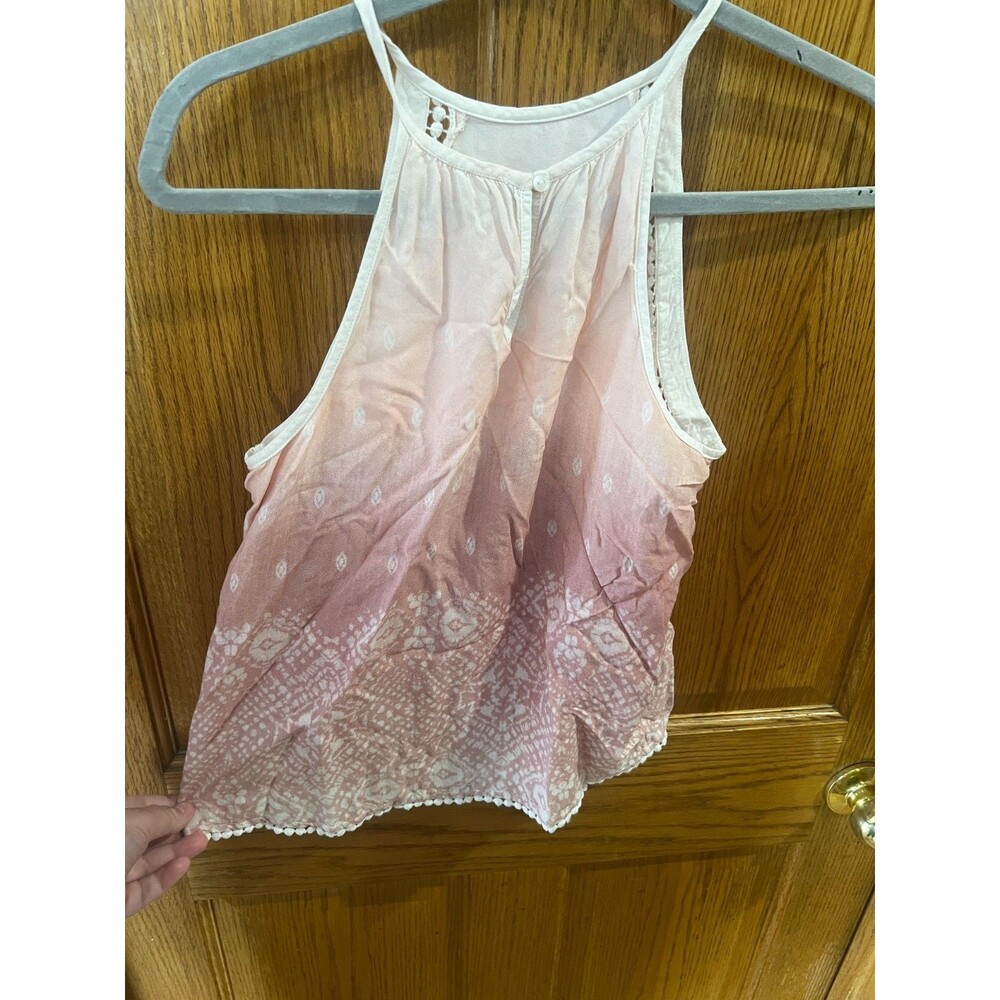 Mudd Tank Top Lace Trim Women's XS Pink Blush Sheer Boho Y2K Babydoll Fairy